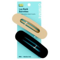 Gimme Beauty Lay Back Medium Hair Black + Tan Barrettes, 2 count