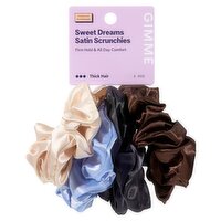 Gimme Beauty Sweet Dreams Thick Hair Coastal Satin Scrunchies, 4 Count, 4 Each