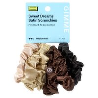 Gimme Beauty Sweet Dreams Medium Hair Neutral Satin Scrunchies, 6 count