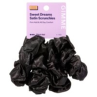 Gimme Beauty Sweet Dreams Thick Hair Black Satin Scrunchies, 4 count