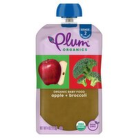 Plum Organics Apple + Broccoli Organic Baby Food, Stage 2, 6+ months, 4 oz