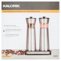 Kalorik Rechargeable Automatic Salt and Pepper Mills, 2 count