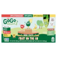 GoGo squeeZ No Sugar Added Banana Strawberry Applesauce Variety Pouches