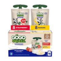 Gogo Squeez Yogurtz Strawberry and Banana Low Fat Yogurt Variety Pack, 3 oz, 16 count, 3 Ounce