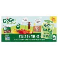 Materne GoGo Squeez AppleApple and AppleCinnamon Fruit on the Go Variety Pack, 3.2 oz, 20 count, 64 Ounce