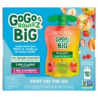 GoGo Big SqueeZ Fruit On the Go, 4.2 oz, 10 count, 4.2 Ounce