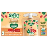 GoGo Squeez  Happy BrainZ   BananaPineapple Orange, Snack on the Go, 3.2 oz (Pack of 10 pouches), 31.8 Ounce