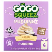 GoGo Squeez Vanilla Puddingz, 3 oz, 4 count, 11.99 Ounce