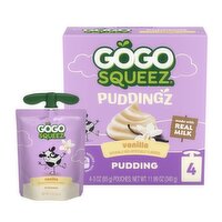 GoGo Squeez Vanilla Puddingz, 3 oz, 4 count, 11.99 Ounce