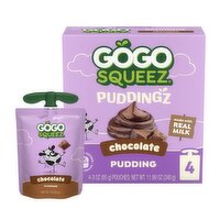 GoGo Squeez Chocolate Puddingz, 3 oz, 4 count, 11.99 Ounce
