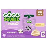 GoGo Squeez Vanilla Puddingz, 3 oz, 10 count, 29.92 Pound