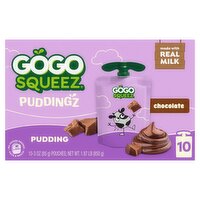 GoGo Squeez Chocolate Puddingz, 3 oz, 10 count