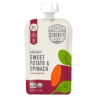 Serenity Kids Organic Sweet Potato & Spinach with Olive Oil Baby Food, 6+ Months, 3.5 oz