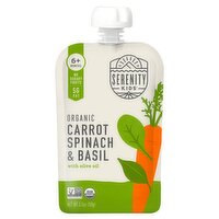 Serenity Kids Organic Carrot Spinach & Basil Baby Food, 6+ Months, 3.5 oz