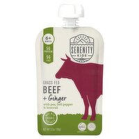 Serenity Kids Grass Fed Beef + Ginger Baby Food, 6+ Months, 3.5 oz