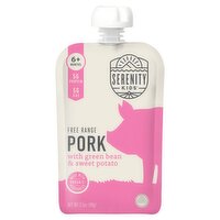 Serenity Kids Free Range Pork with Green Bean & Sweet Potato Baby Food, 6+ Months, 3.5 oz