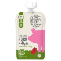 Serenity Kids Free Range Pork + Apple with Carrots & Sage Baby Food, 6+ Months, 3.5 oz