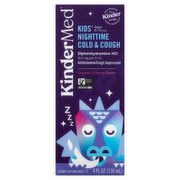 KinderMed Organic Cherry Flavor Kid's Nighttime Cold & Cough Liquid, Ages 6-11 yrs, 4 fl oz