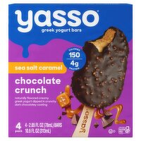 Yasso Sea Salt Caramel Chocolate Crunch Greek Yogurt Bars, 2.65 fl oz, 4 count, 10.6 Fluid ounce