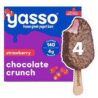 Yasso Strawberry Chocolate Crunch Frozen Greek Yogurt Bars, 4 count, 10.6 fl oz