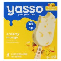 Yasso Creamy Mango Greek Yogurt Bars, 3.5 fl oz, 4 count