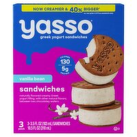 Yasso Vanilla Bean Greek Yogurt Sandwiches, 3.5 fl oz, 3 count