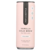 Pop & Bottle Vanilla Cold Brew Oat Milk Latte, 8 fl oz