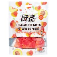 Sugar Party Peach Hearts Fine European Gummy Candy, 6 oz