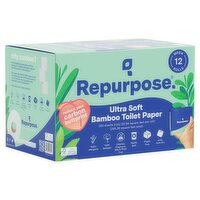 Repurpose Ultra Soft Bamboo Toilet Paper Rolls, 12 count