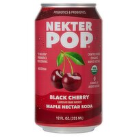 Nekter Pop Black Cherry Maple Nectar Soda, 12 fl oz