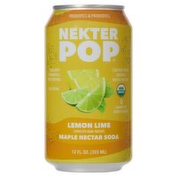 Nekter Pop Lemon Lime Maple Nectar Soda, 12 fl oz