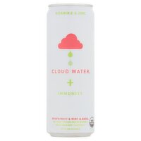 Cloud Water + Immunity Grapefruit & Mint & Basil Organic Sparkling Beverage, 12 fl oz