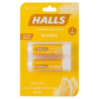 Sparoom Halls Breathe Lemon Scent Aromatherapy Inhaler, 0.03 fl oz, 2 count, 0.06 Fluid ounce
