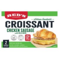 Red's Chicken Sausage with Egg & Cheese Croissant Sandwich, 2 count, 6.8 oz