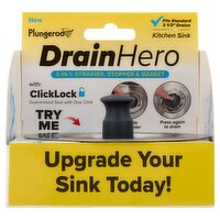 Plungeroo Drainhero 3-in-1 Strainer, Stopper & Basket Kitchen Sink