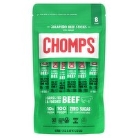 Chomps Medium Jalapeño Beef Sticks, 1.15 oz 8 count