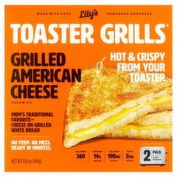 Lily's Toaster Grills Grilled American Cheese Sandwich, 2 count, 6.8 oz, 7.3 Ounce