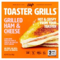 Lily's Toaster Grills Ham & Cheese Sandwich, 2 count, 7.0 oz, 7.4 Ounce