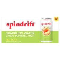 Spindrift Fuji Apple Unsweetened Sparkling Water & Real Squeezed Fruit, 12 fl oz, 8 count