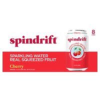 Spindrift Real Squeezed Fruit Cherry Unsweetened Sparkling Water, 12 fl oz, 8 count