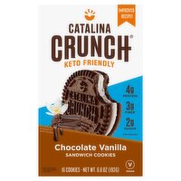 Catalina Crunch Keto Friendly Chocolate Vanilla Sandwich Cookies, 16 count, 6.8 oz