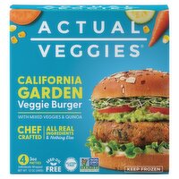 Actual Veggies California Garden Veggie Burger, 3 oz, 4 count