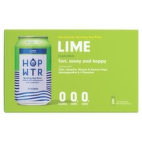 Hop Wtr Lime Flavored Non-Alcoholic Sparkling Hop Water, 12 fl oz, 6 count