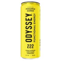 Odyssey 222 Sparkling Pineapple Mango Functional Energy Drink, 12 fl oz