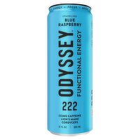 Odyssey 222 Sparkling Blue Raspberry Functional Energy Drink, 12 fl oz