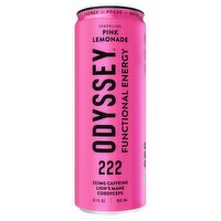 Odyssey 222 Sparkling Pink Lemonade Functional Energy Drink, 12 fl oz