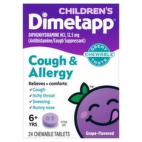 Dimetapp Grape-Flavored Children's Cough & Allergy Chewable Tablets, 6+ Yrs, 24 count