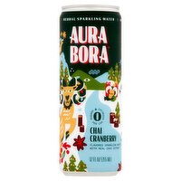 Aura Bora Chai Cranberry Herbal Sparkling Water, 12 fl oz