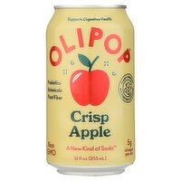 Olipop Crisp Apple Soda, 12 fl oz