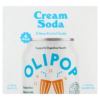 Olipop Cream Soda, 12 fl oz, 4 count